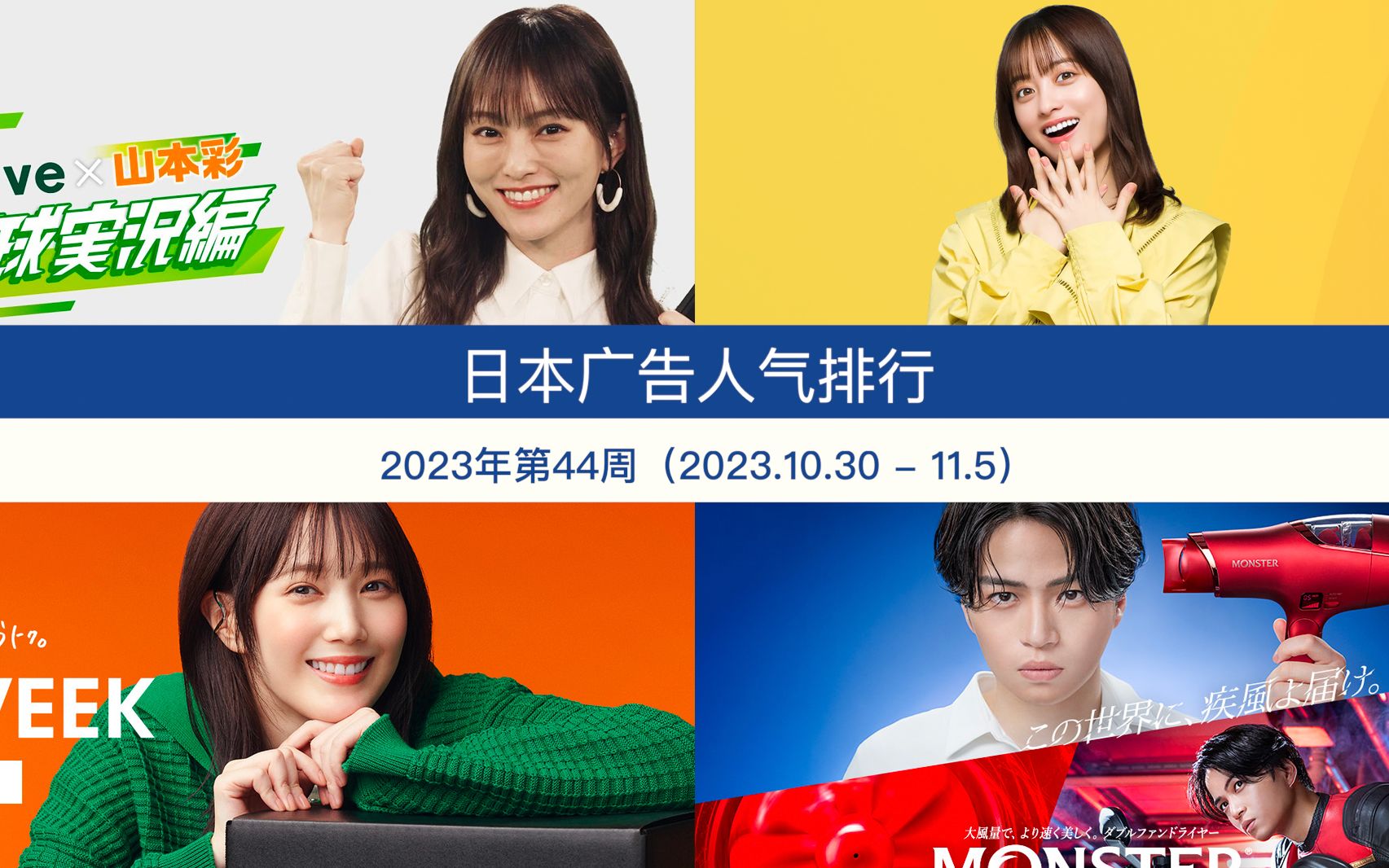 日本广告人气排行(2023年第44周 2023.10.30  11.5)哔哩哔哩bilibili