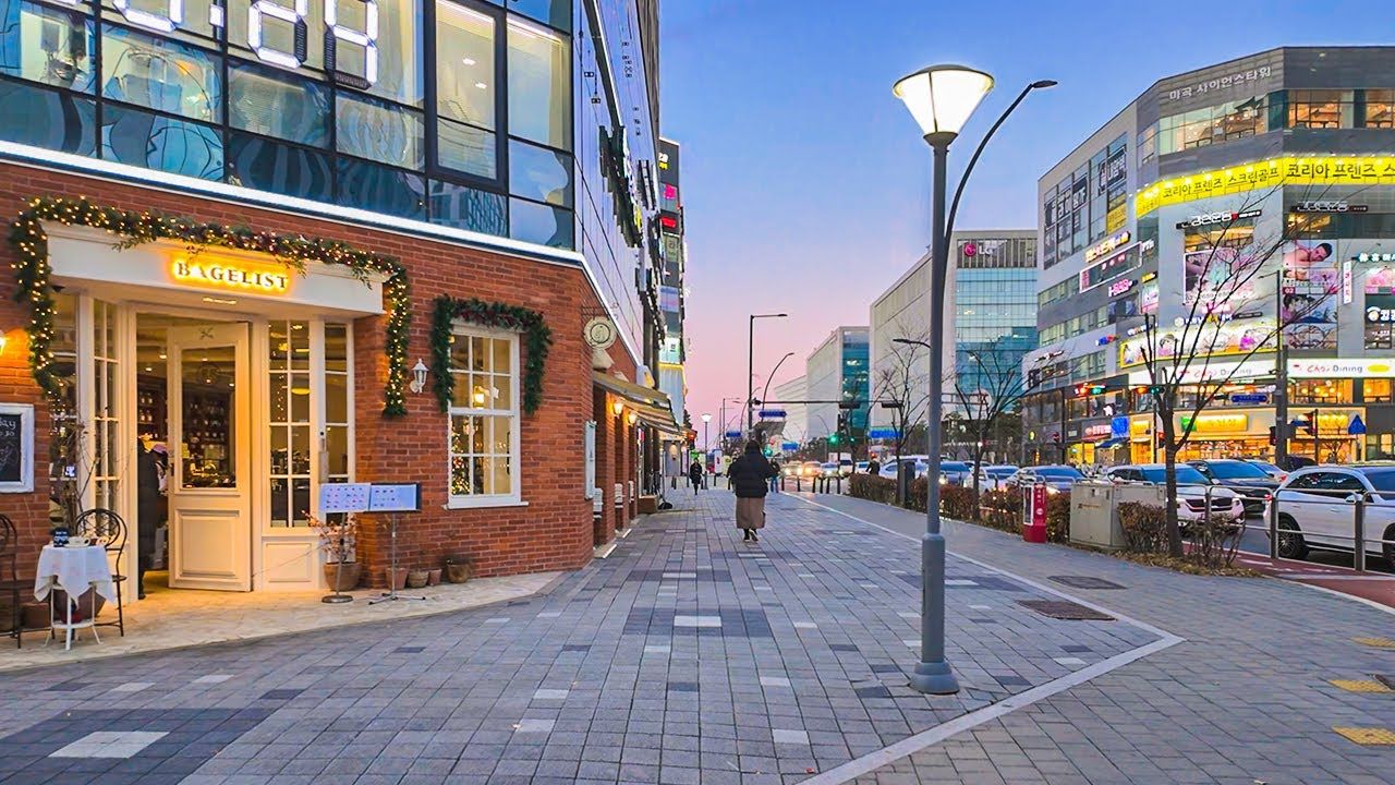 【超清韩国】漫步冬季周五傍晚时分的首尔江西区 麻谷商业街 2023.12