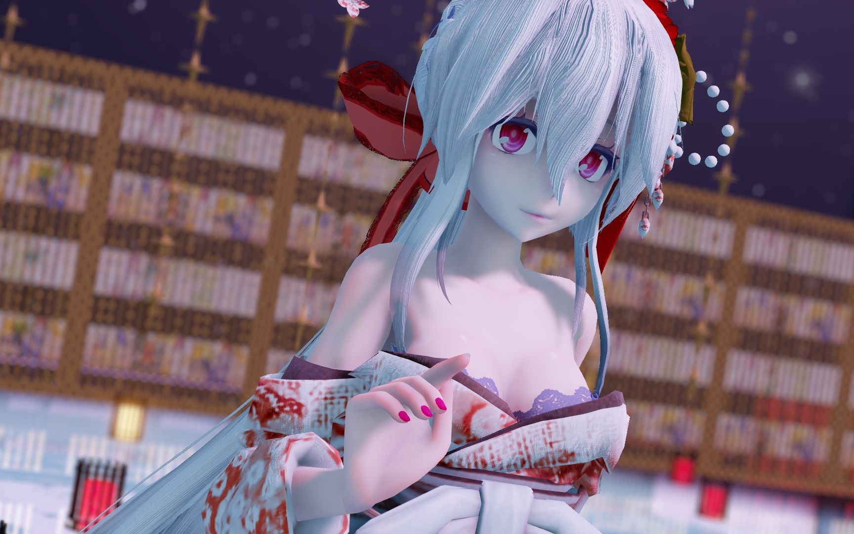 【2k古风唯美mmd】白丝和服弱音-将进酒