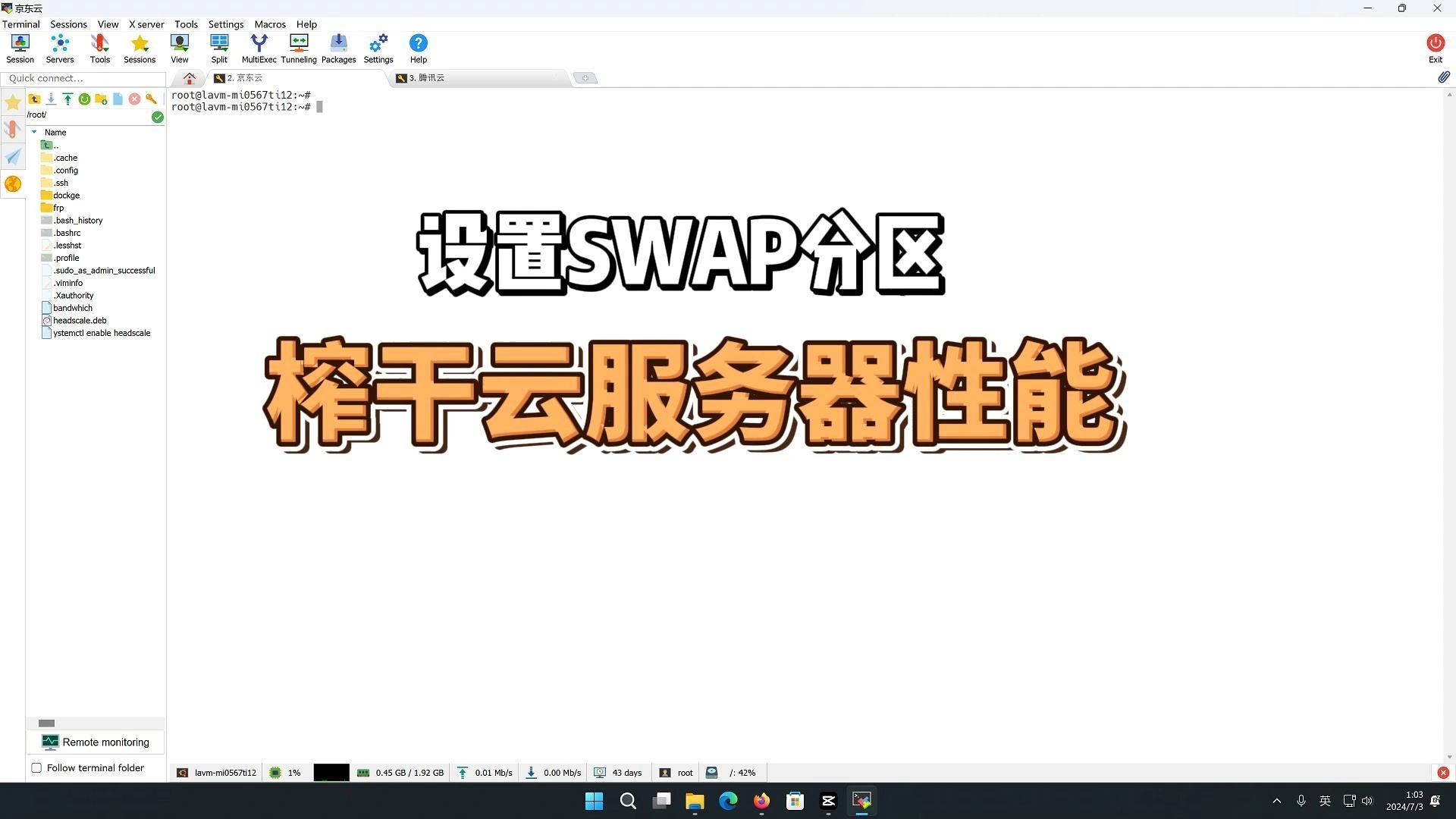 设置SWAP分区,榨干云服务器性能