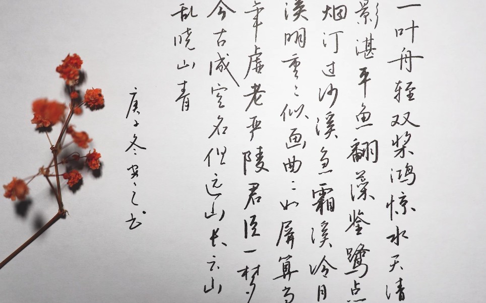 硬笔行书小作品,苏轼《行香子·过七里濑》