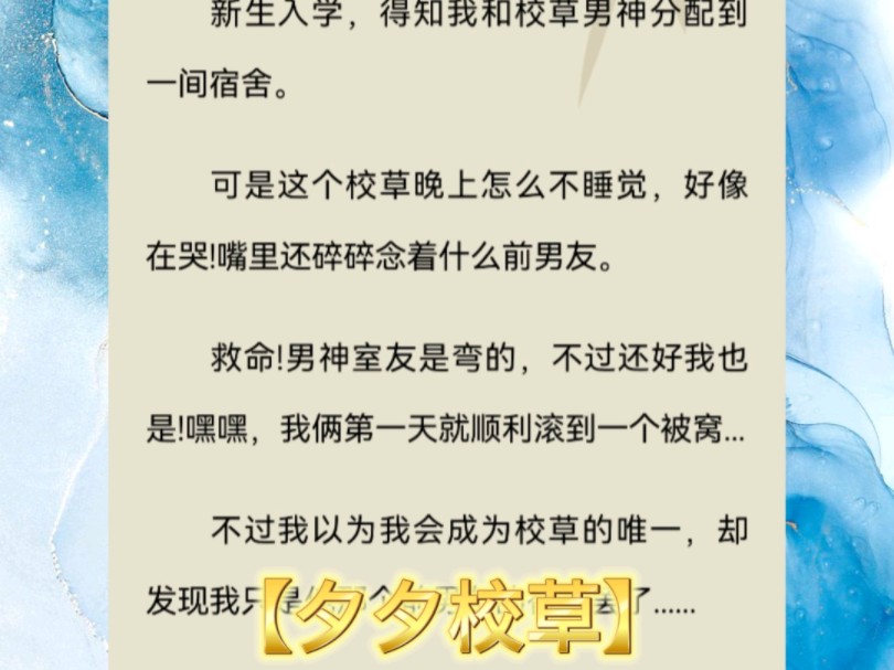 夕夕校草】睡在上铺的高冷校草晚上爬上我的床"你长得好像我前男友"