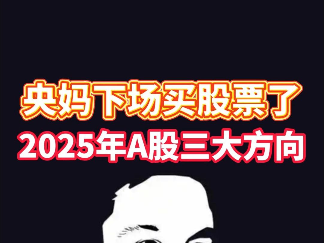 央妈下场买股票了,2025年A股三大方向!哔哩哔哩bilibili