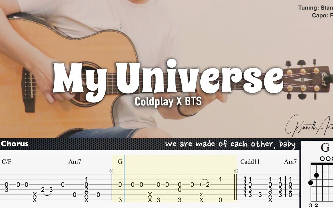 [图]【创意演奏】吉他翻弹防弹少年团的《My Universe》，你就是我的宇宙！