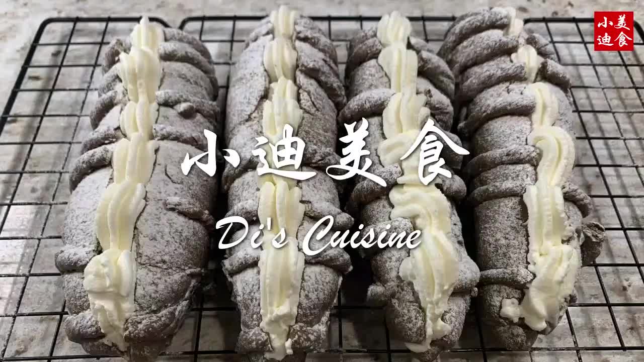 [图]146. 黑芝麻奶油夾心麵包 Black Sesame Cream Bread 在家自制面包做法 homemade bake bread easy recip