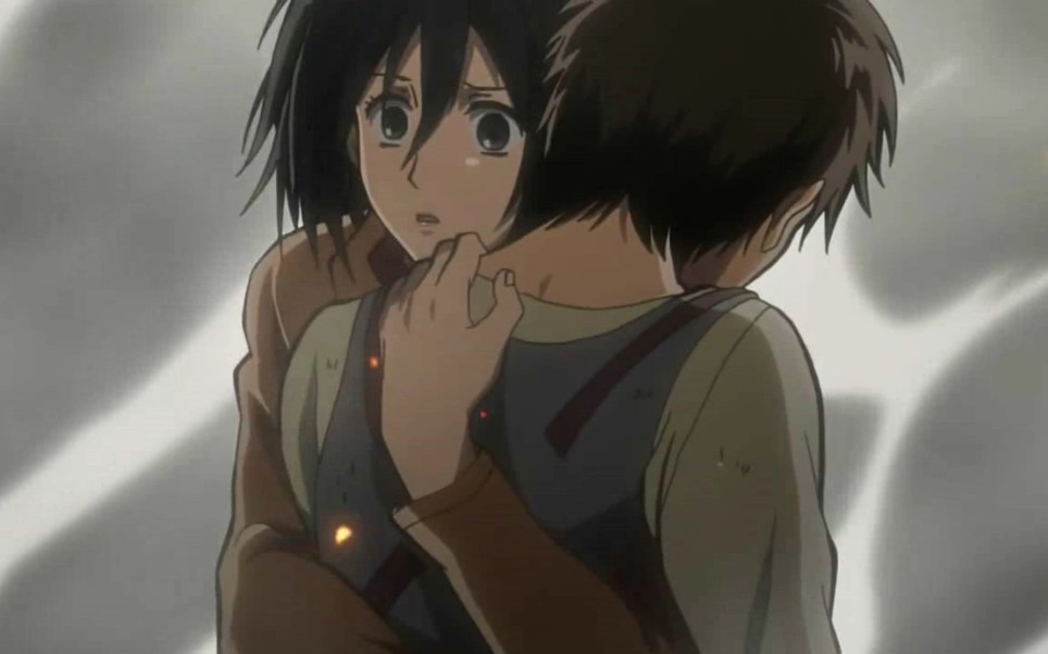 三笠看到艾伦还活着,哭着抱住了艾伦.〔进击的巨人〕_哔哩哔哩_bilibi