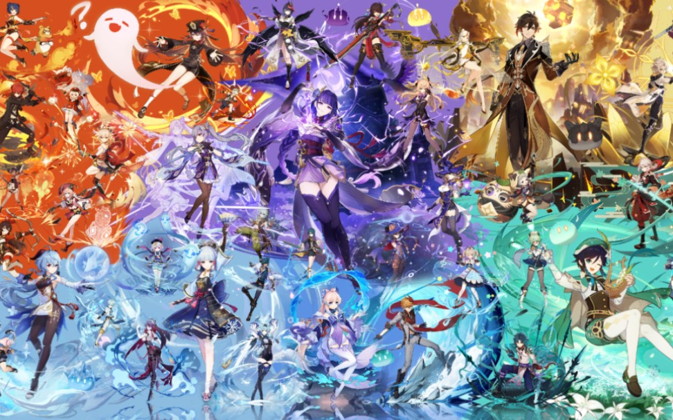 原神剪辑,游戏剪辑 超燃 角色 宣传片 钟离 雷神 胡桃