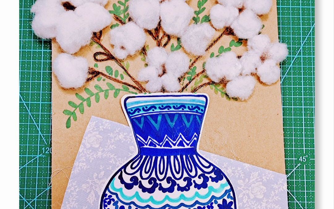 李卉老师带你做手工创意画棉花