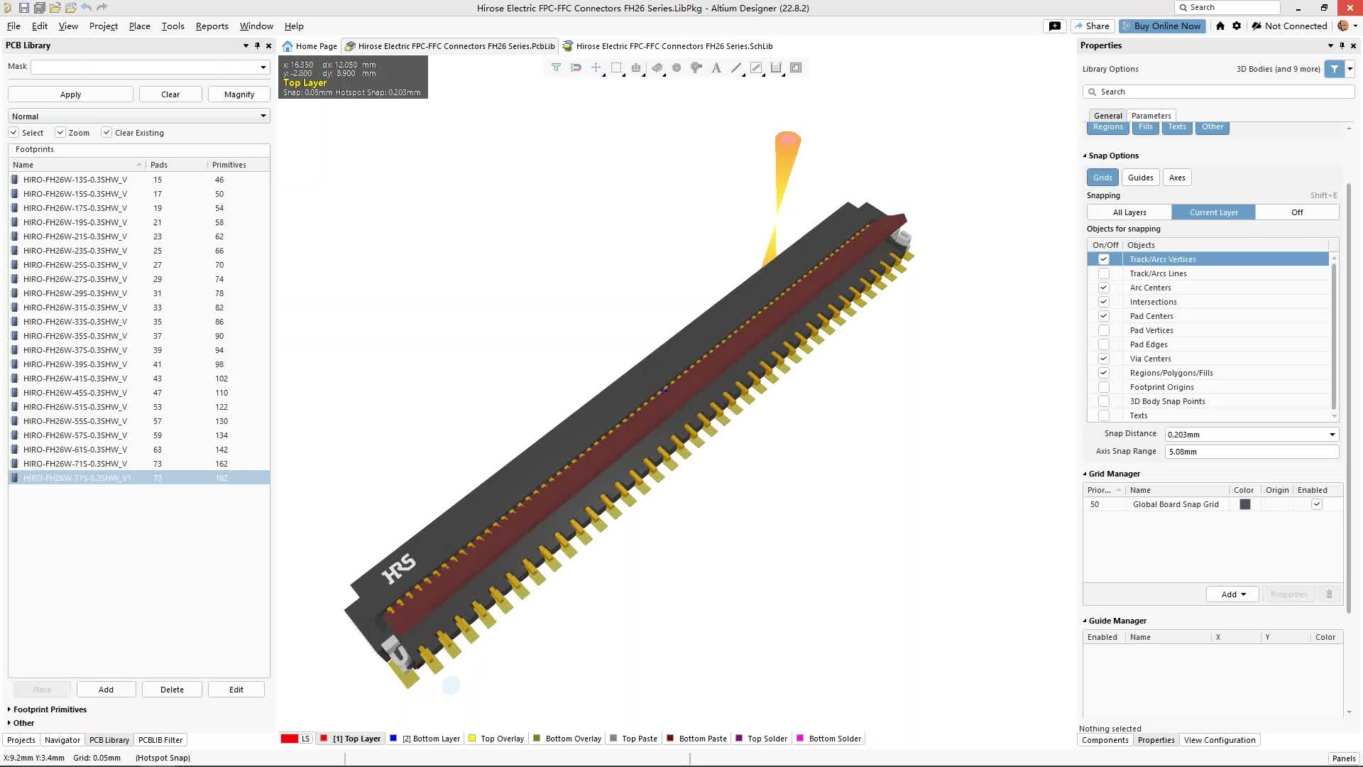 【封装库简介】118. HRS广濑电机FH26系列FPC连接器PCB封装库哔哩哔哩bilibili