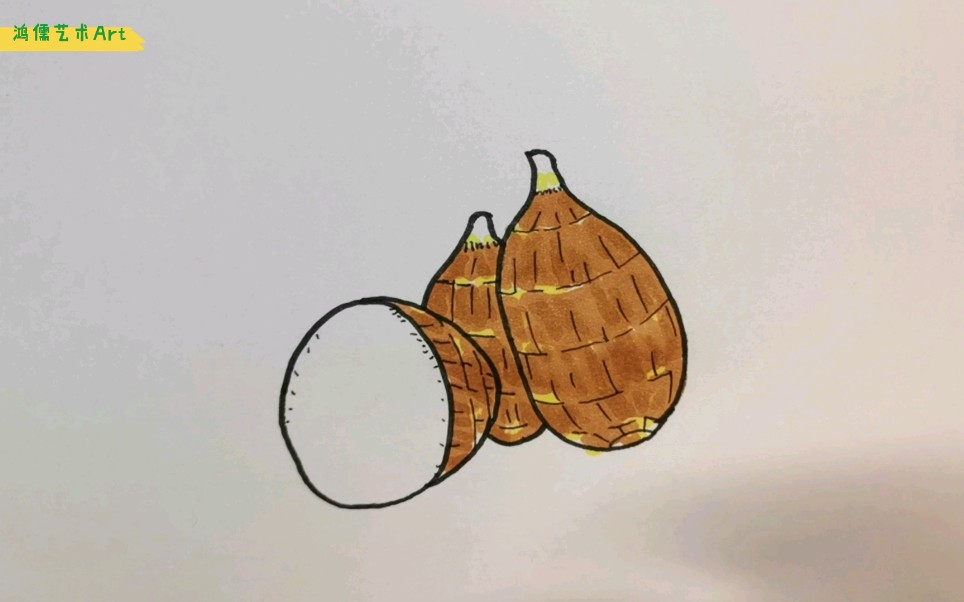 简笔画教程:芋头的简单画法
