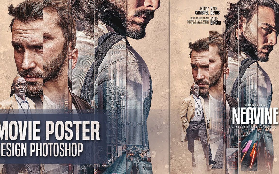 抽象镜面效果的电影海报海报大神mirrom