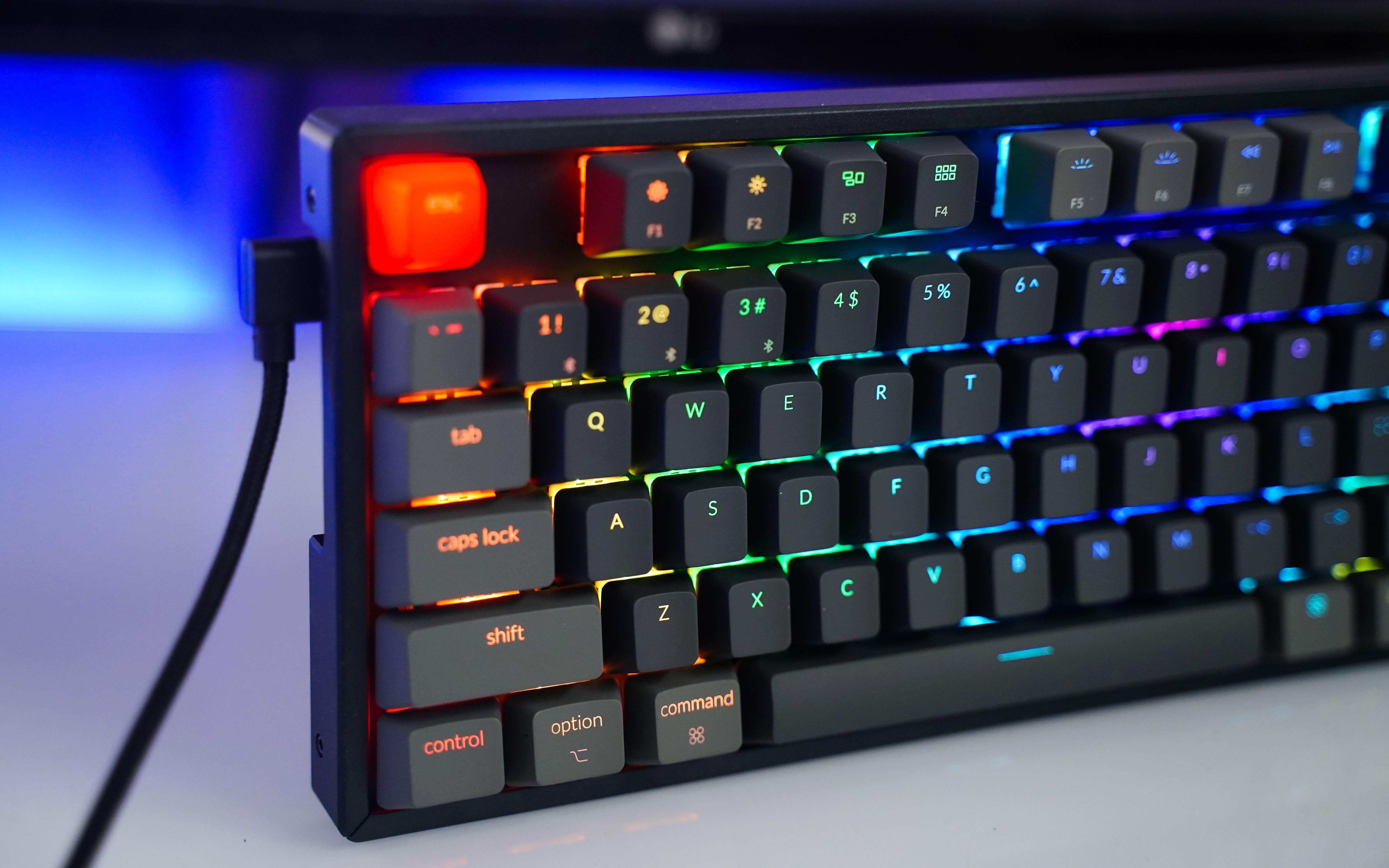 金属边框 热插拔 全彩rgb,keychron k8机械键盘开箱