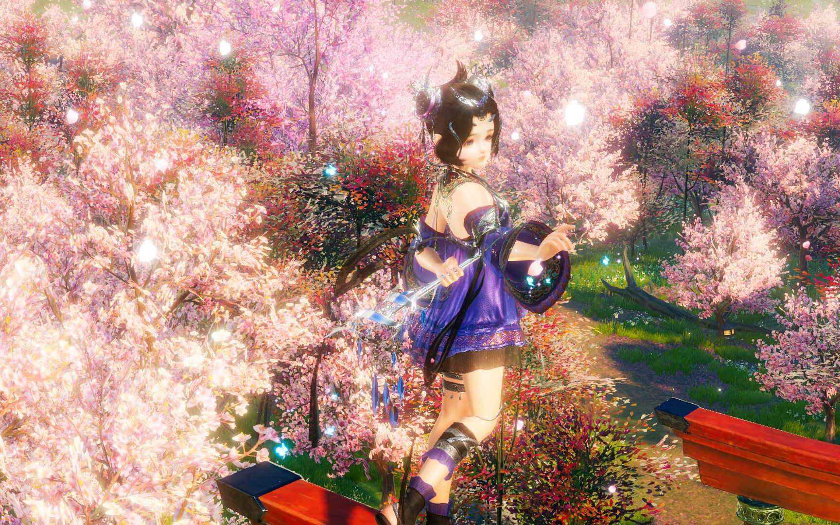 剑网三动态壁纸樱花林小毒萝一个人啊