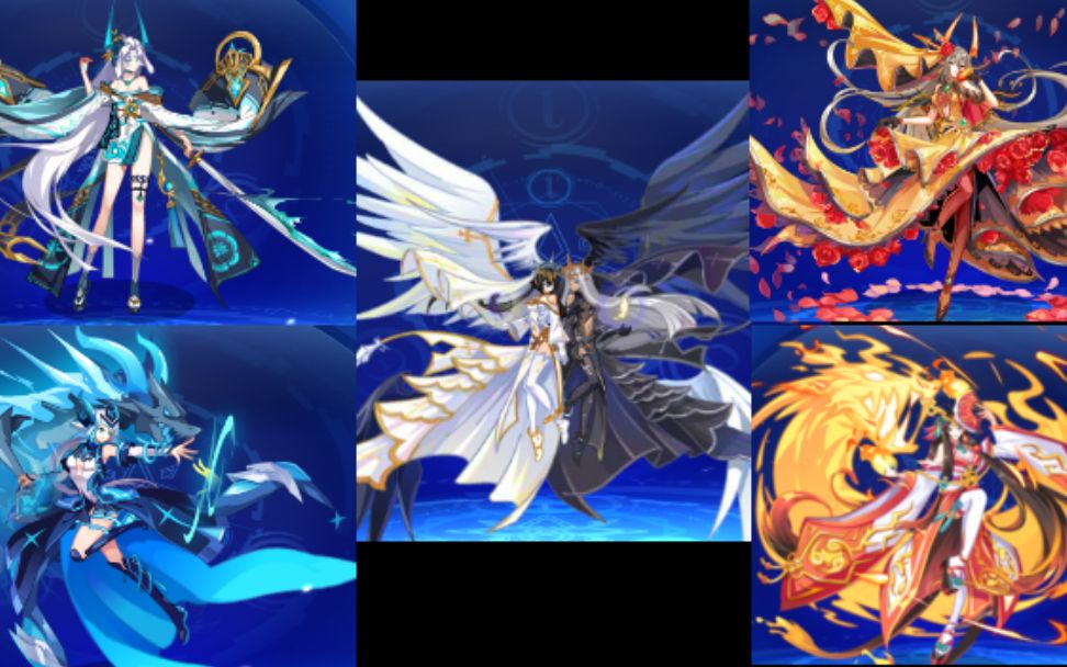 奥奇传说光次元无序火次元余烬双生龙女装皮肤实战