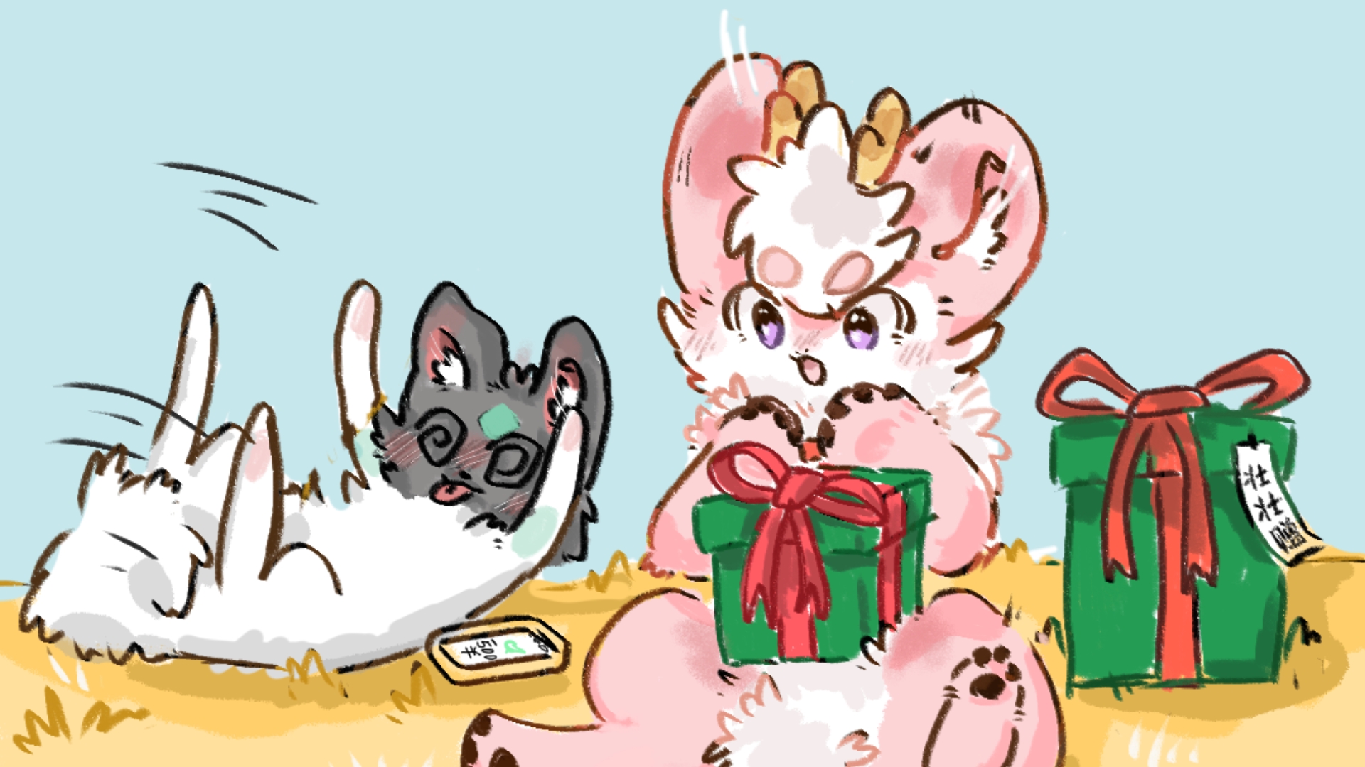 指绘/绘画过程 荔枝:壮壮你怎么被榨干呀?《有兽焉》官风