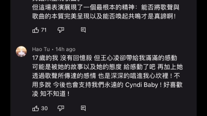 [图]王心凌歌曲串烧《大眠+那年夏天宁静的海+当你》油管版及评论，全场大合唱