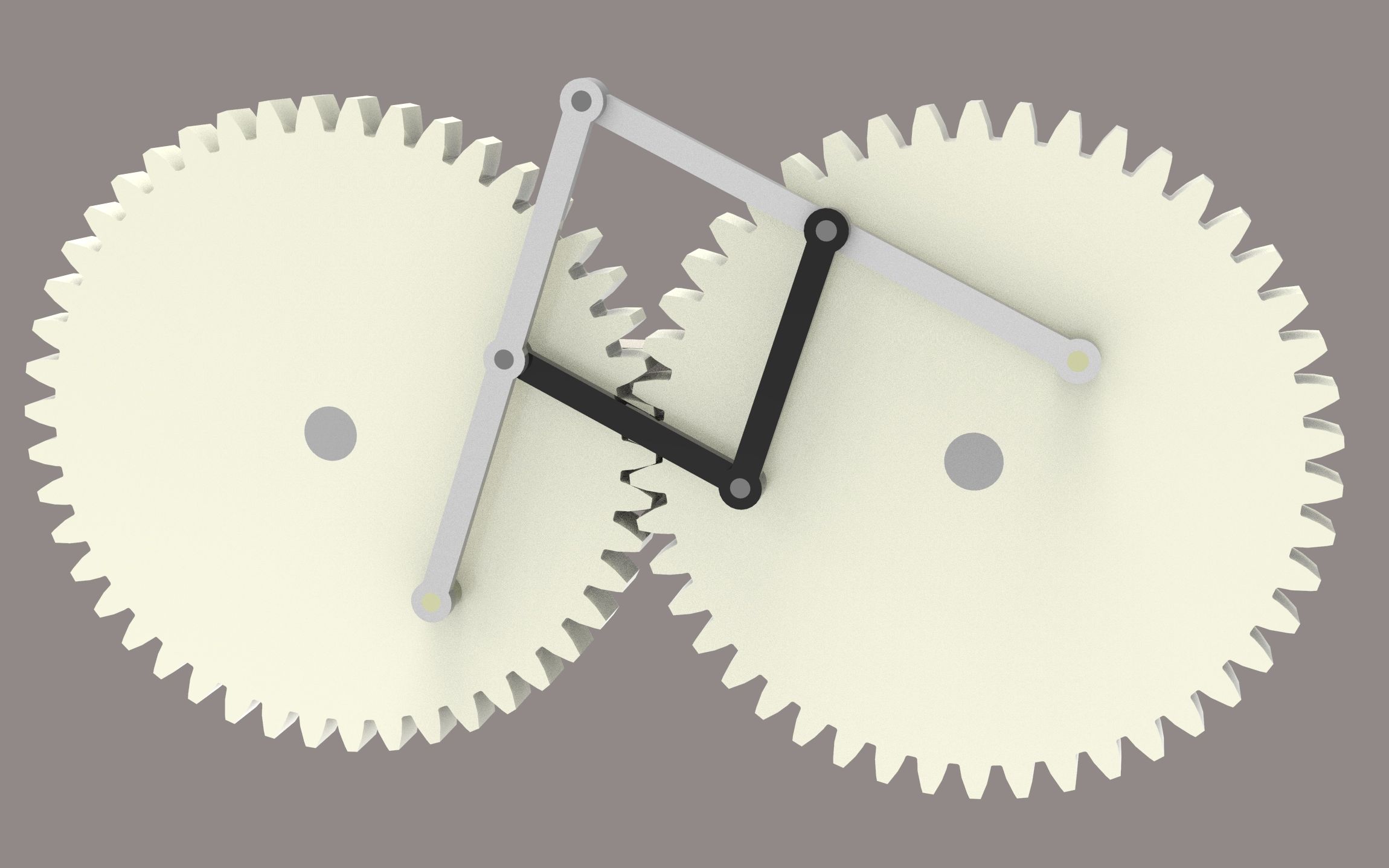 活动作品通过齿轮连杆组合得到一个画椭圆的机构