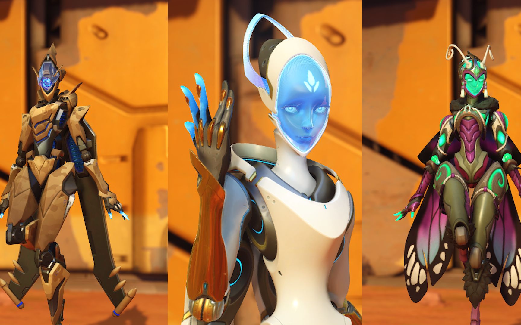 守望先锋echo新皮肤金武器表情特写喷漆预览