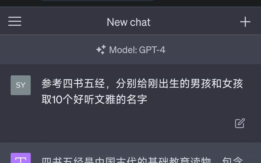 让GPT4帮刚出生的宝宝起名字,起的名字居然还挺好听的哔哩哔哩bilibili