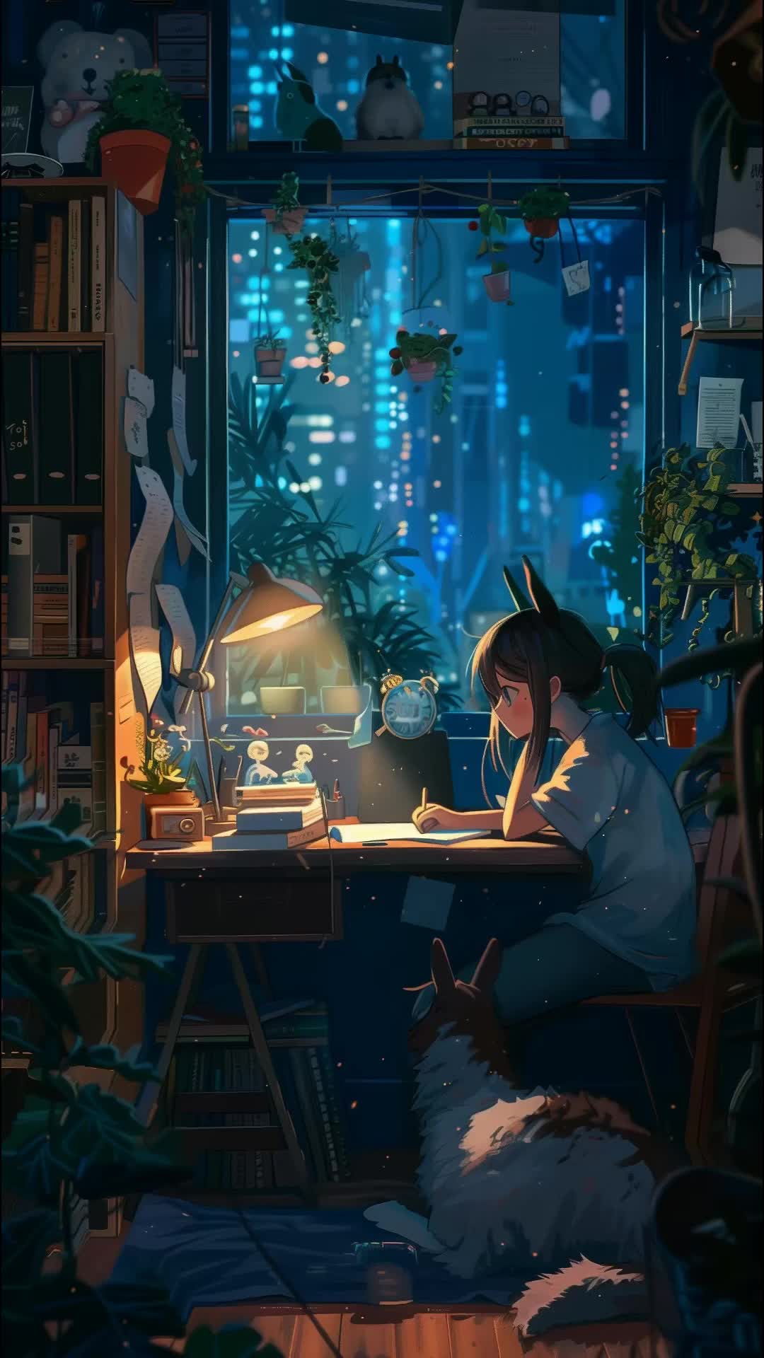 与lofi llama的深夜学习课程 放松/学习