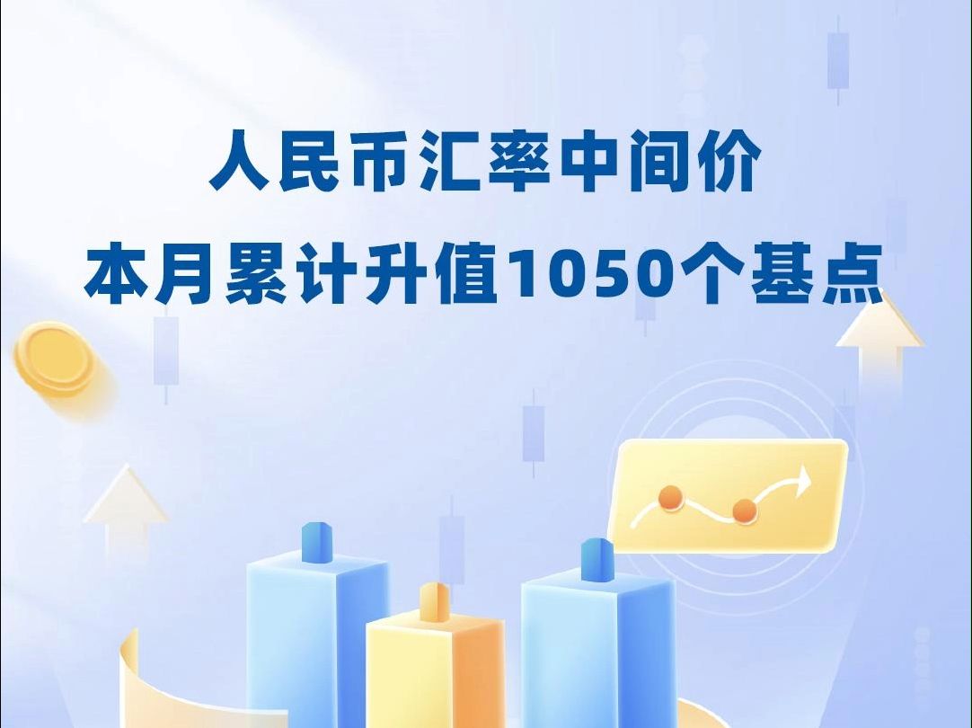 人民币汇率中间价,本月累计升值1050个基点哔哩哔哩bilibili