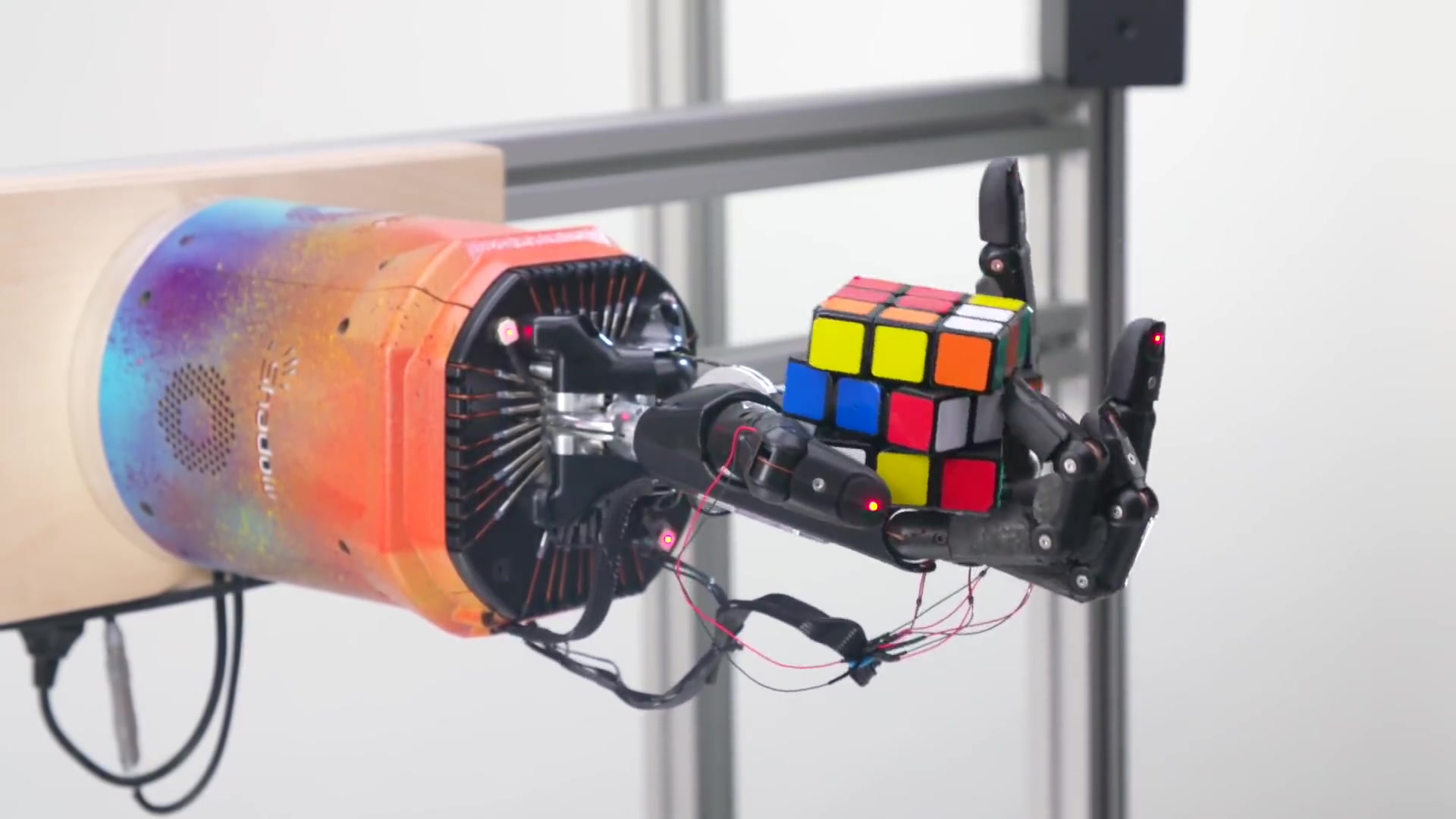 机器人单手玩魔方?openai的仿人机器手dactyl单手玩魔方全过程