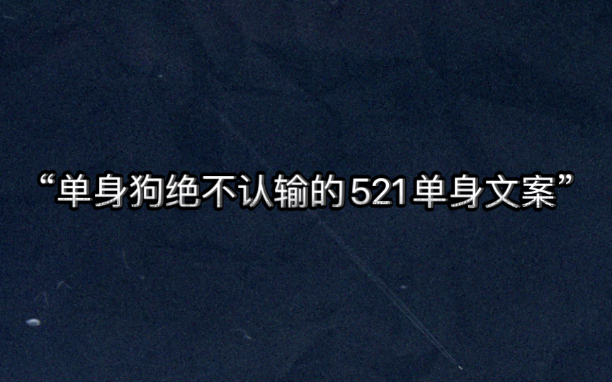 “单身狗绝不认输的521单身文案”哔哩哔哩bilibili