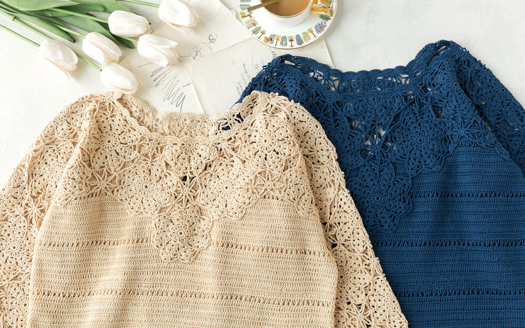 【sa1809】苏苏姐家_钩针《风》系列-映夏蕾丝罩衫_编织视频教程