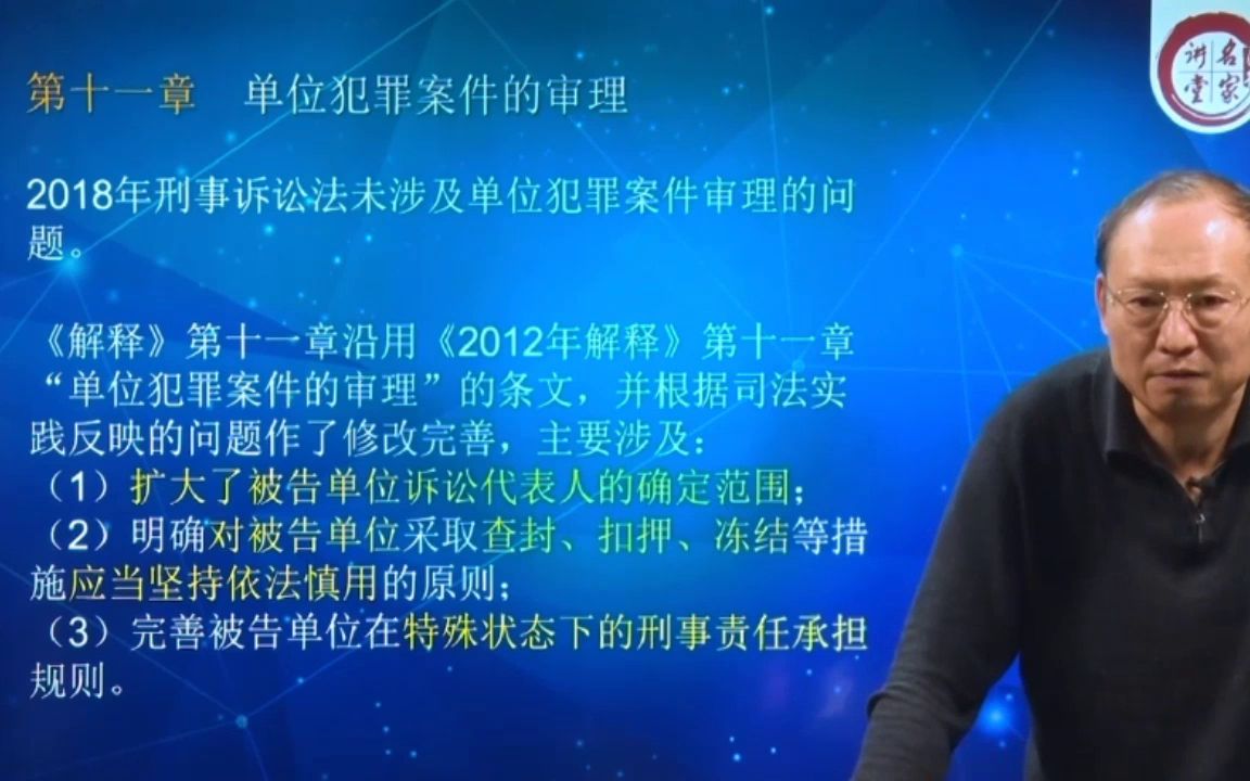 [图]【刑事案件审判实务】卫跃宁教授23小时，655条逐条剖析新刑诉法解释29.新刑事诉讼法司法解释条文解读——单位犯罪案件的审理（第335~346条)(903891