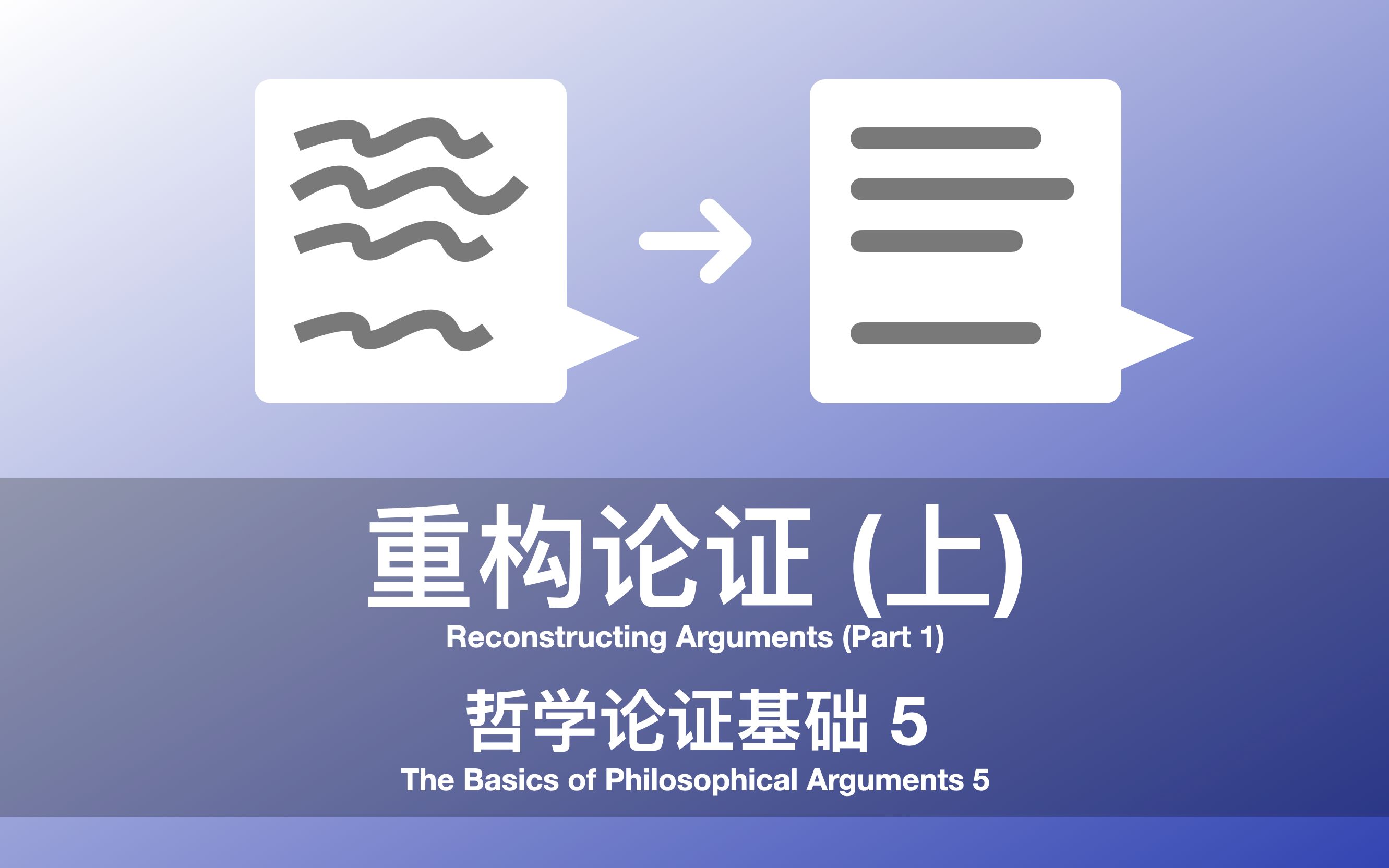 [图]哲学论证基础 5：重构论证 上｜The Basics of Phil Arguments 5: Reconstructing Arguments I