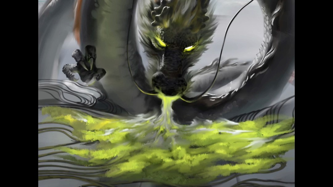 龙吐息万物生,临摹吴老师的作品让人着迷,细节太多,我cpu过载!