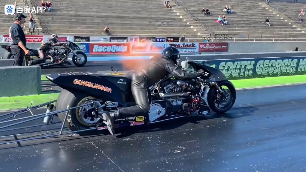 美国 摩托车直线加速赛:经过重度改装的 大马力摩托车