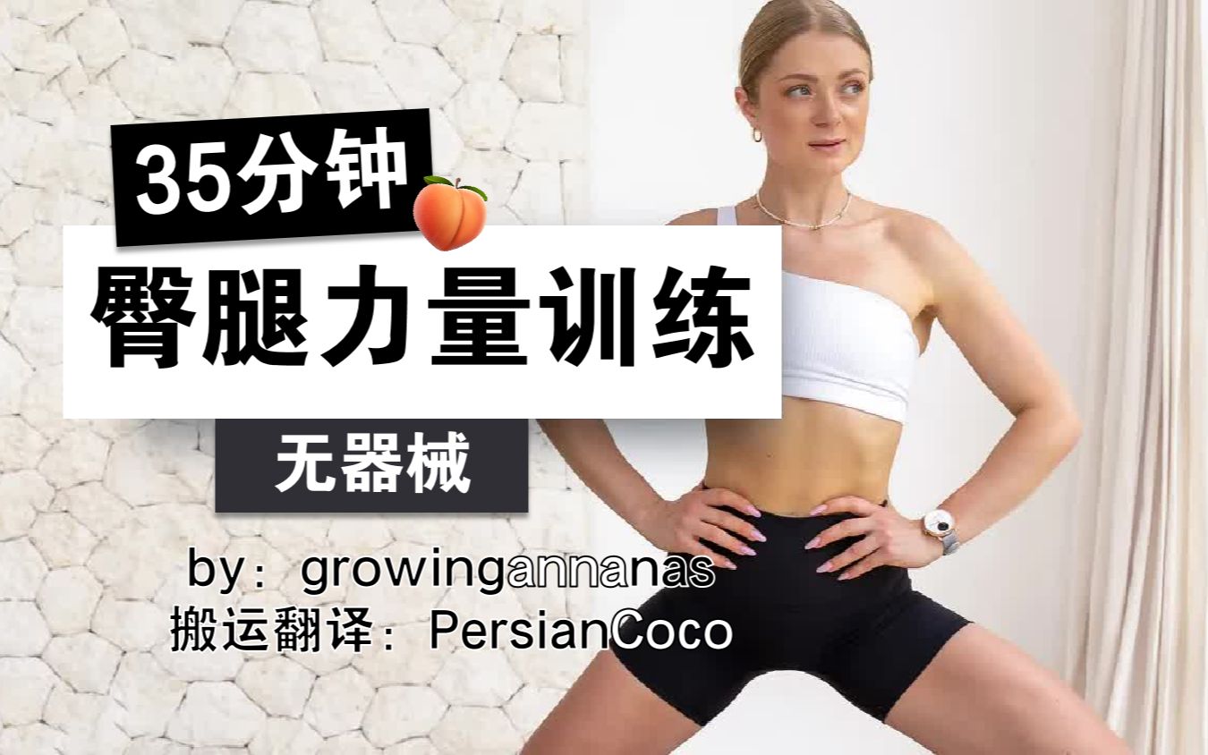 【growingannanas】23.02.11更新！Anna的35分钟自重臀腿 哔哩哔哩