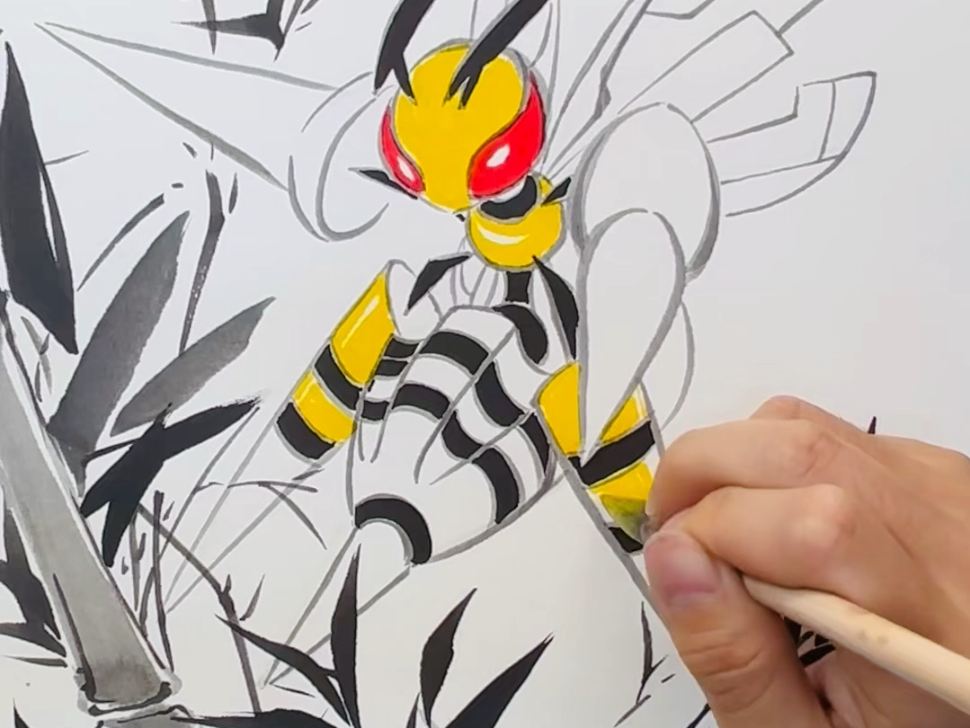 【寶可夢x水墨畫】mega大针蜂