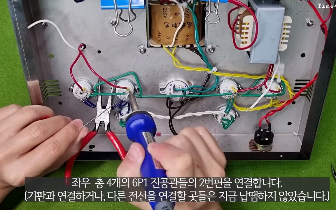 [manual#4] 国产推挽胆机套件安装6n2 6p1 (接线及输出牛安装)