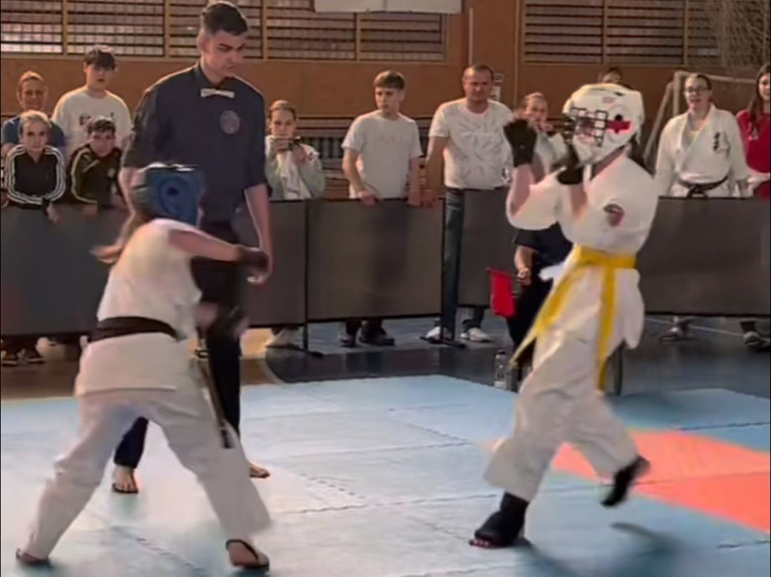 空手道.这个飞踢真的帅