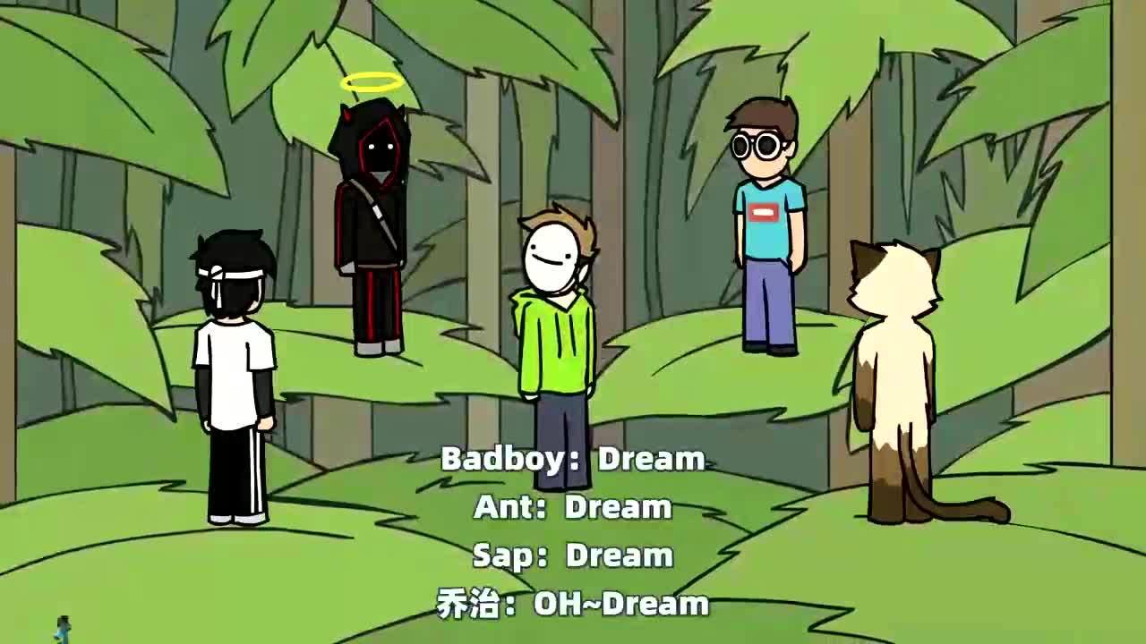 我的世界:dream在水中制造小木船