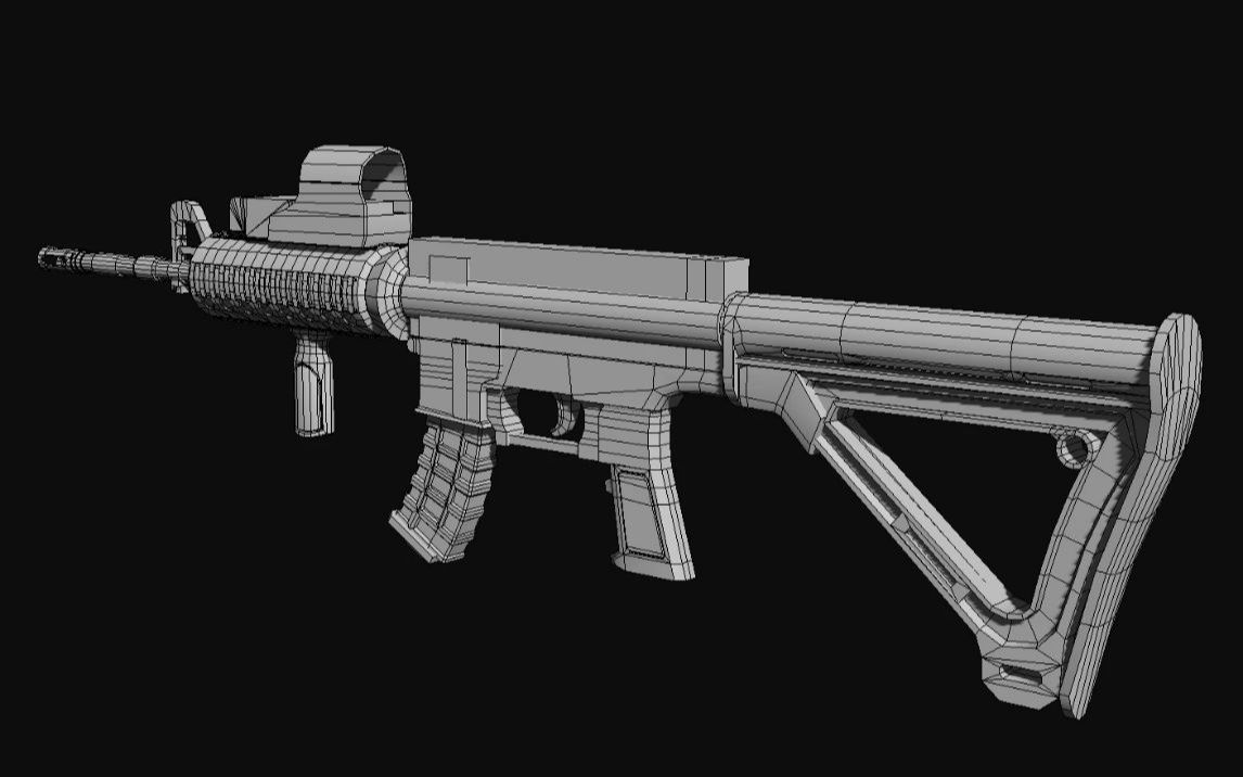 【3DMAX 武器建模】零基础超详细布线结构教学,从方块开始M4A1模型制作教学哔哩哔哩bilibili