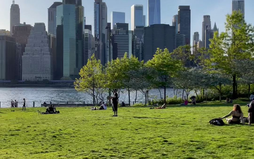 纽约城市布鲁克林高地散步