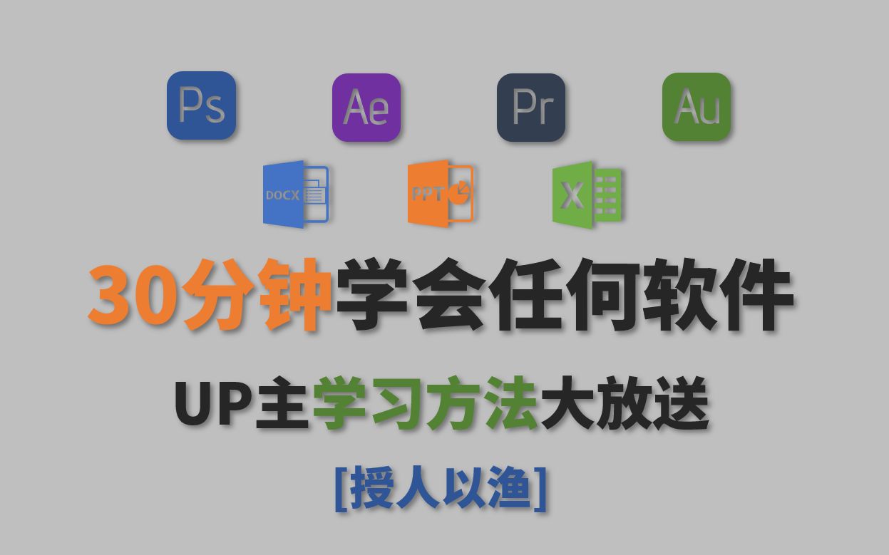 [图]【授人以渔】4分钟学会任何软件 | UP主学习方法大放送 | 快速入门