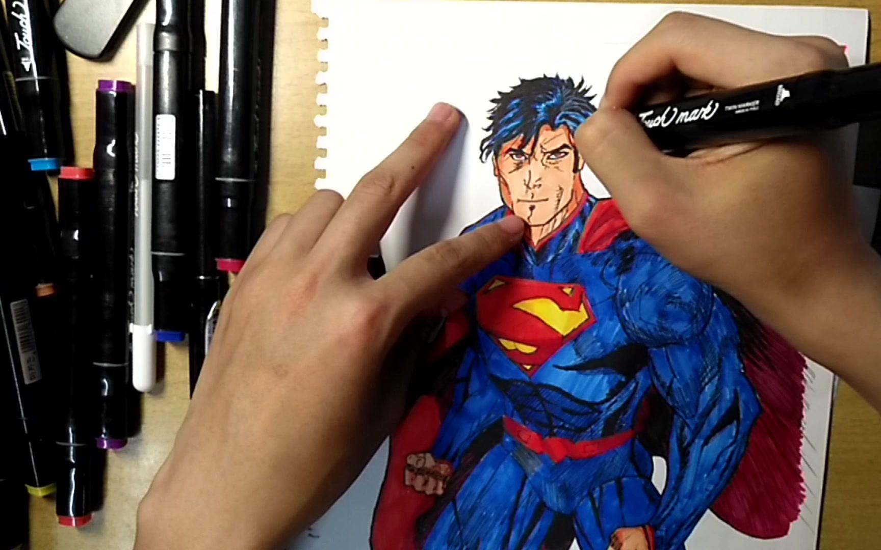 [仙♂贝]马克笔3画超人_哔哩哔哩 (゜-゜)つロ 干杯~-bilibili