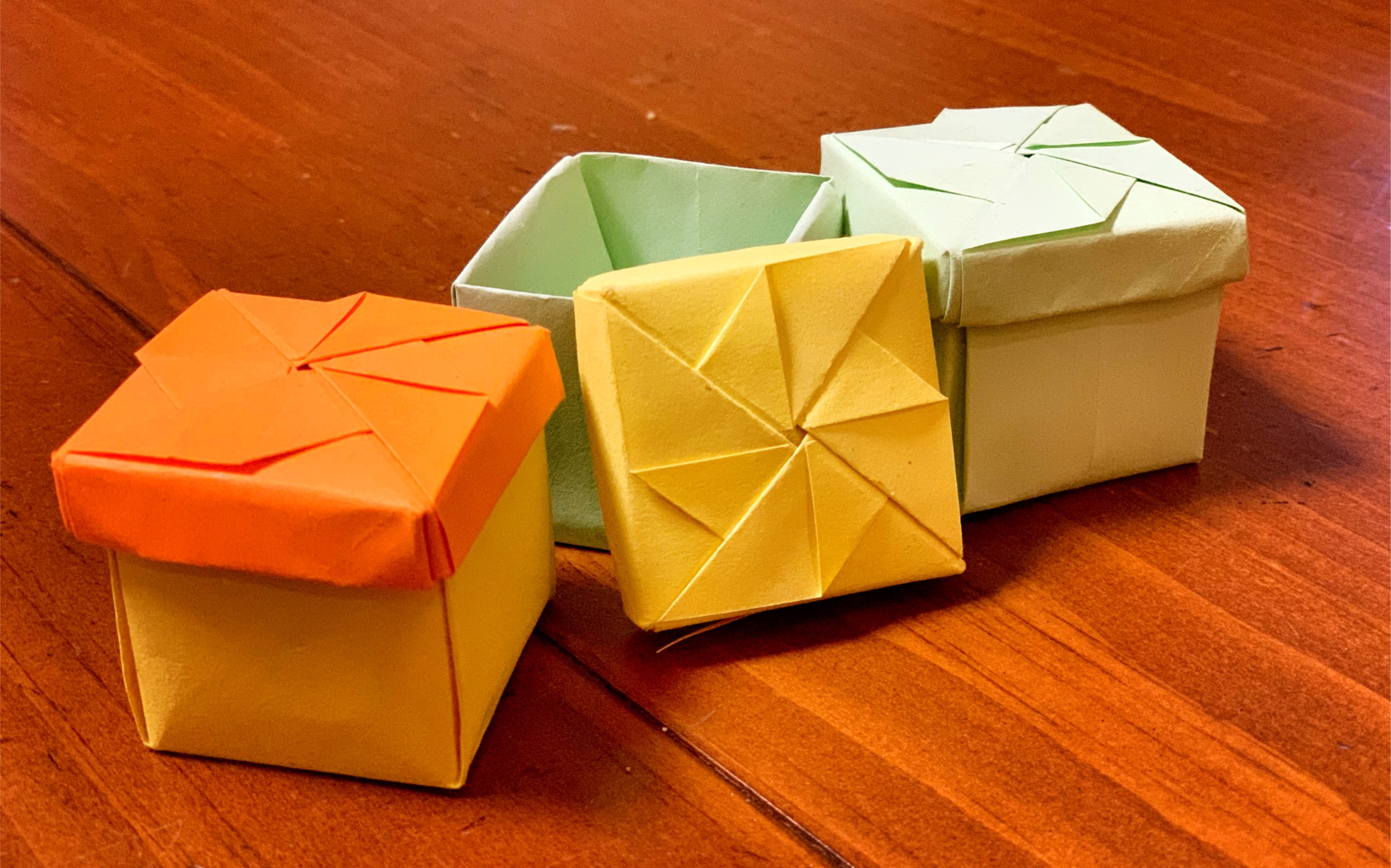 折纸小盒子带盖子图片