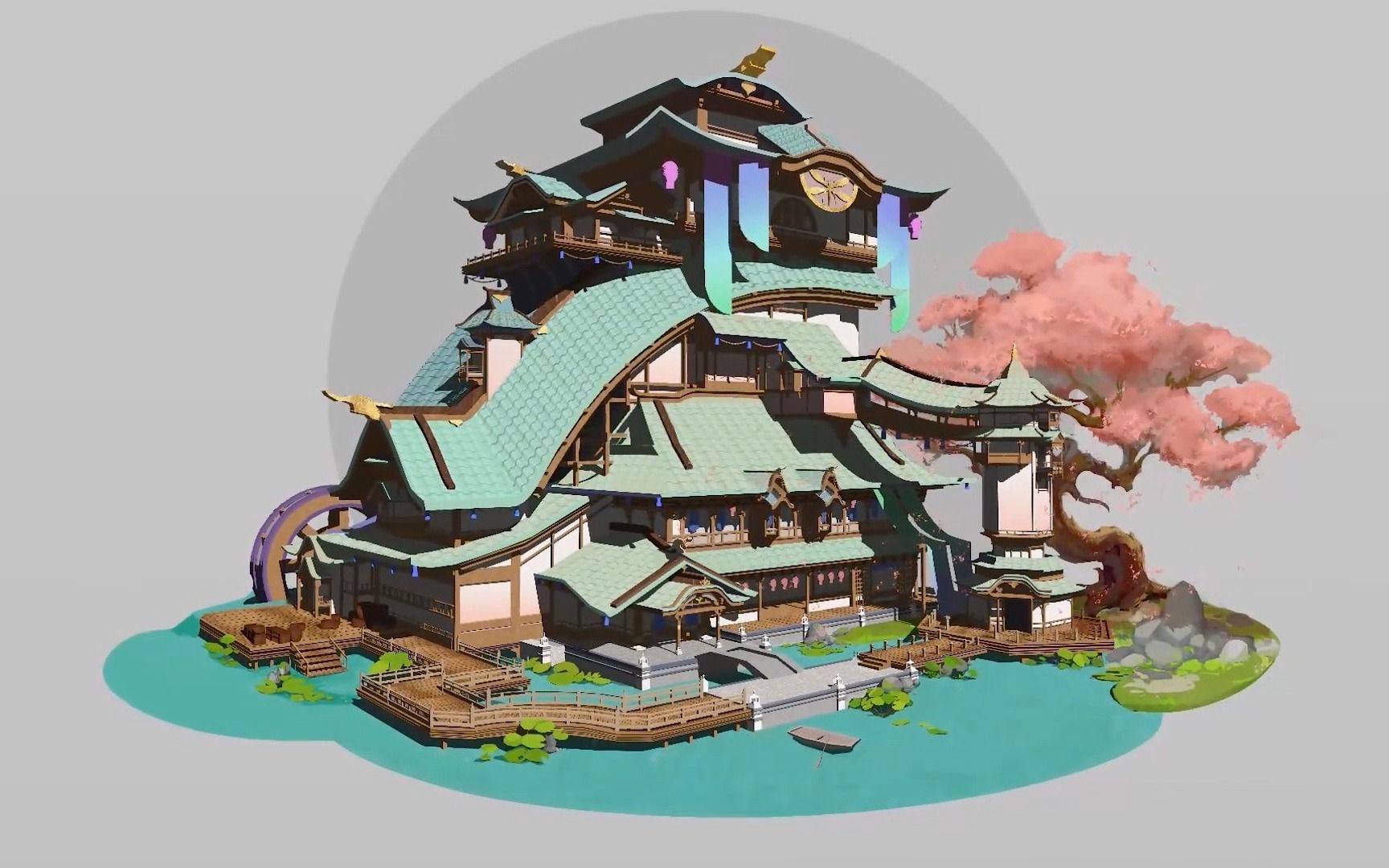 blender三辅二中国风建筑单体设计案例制作教程