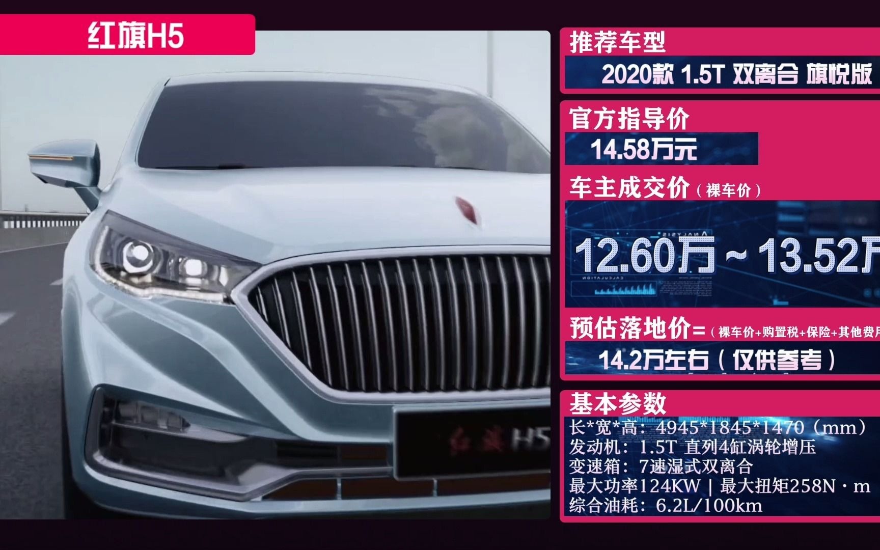 【红旗h5】具体车型推荐&裸车底价查询