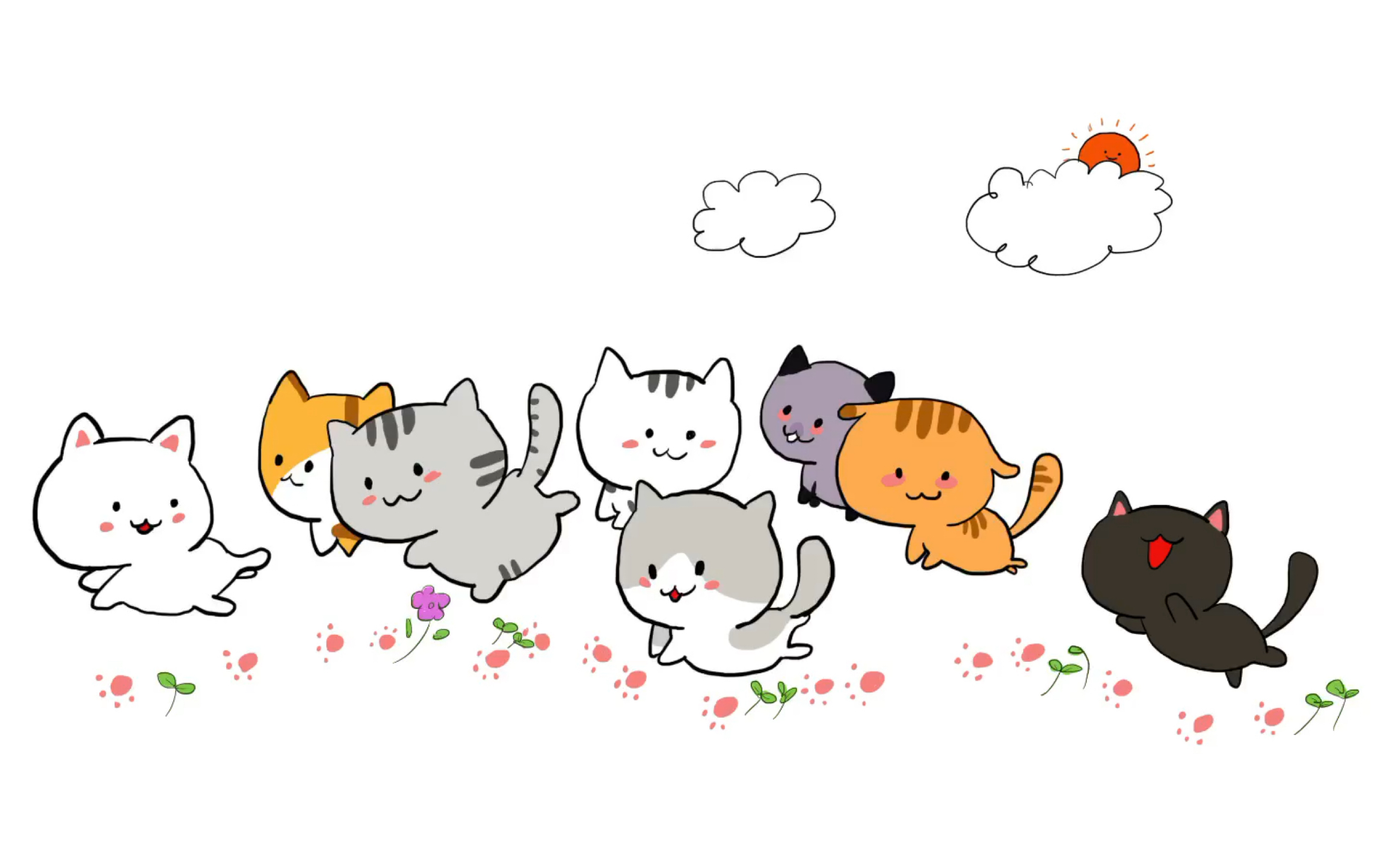 procreate临摹 一群小猫喵喵喵