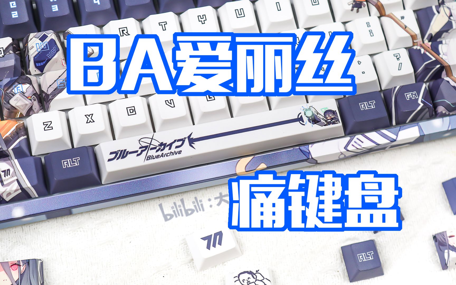 100块就能让你的键盘颜值翻倍!蔚蓝档案爱丽丝键盘DIY【大可痛】哔哩哔哩bilibili