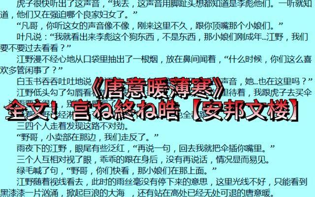 2023热度《唐意暖薄寒》精彩阅读哔哩哔哩bilibili