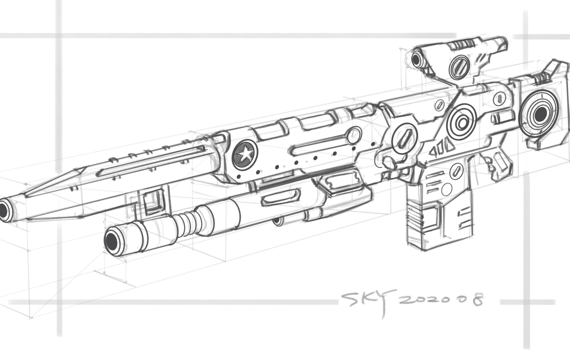 乐写板绘SciFi Weapon武器画法 通过增殖与削减画复杂形体哔哩哔哩bilibili