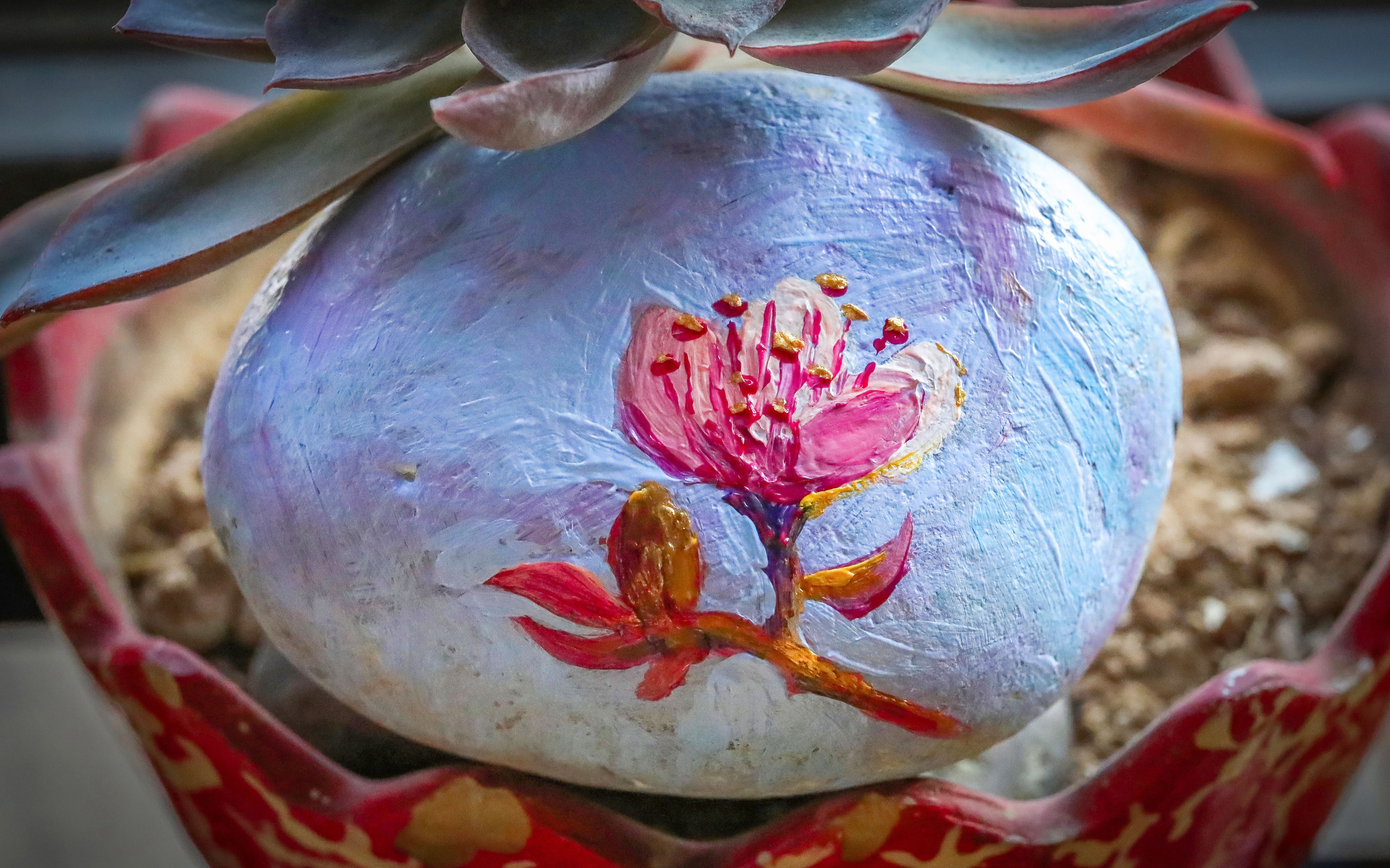 【石头画】春天的桃花