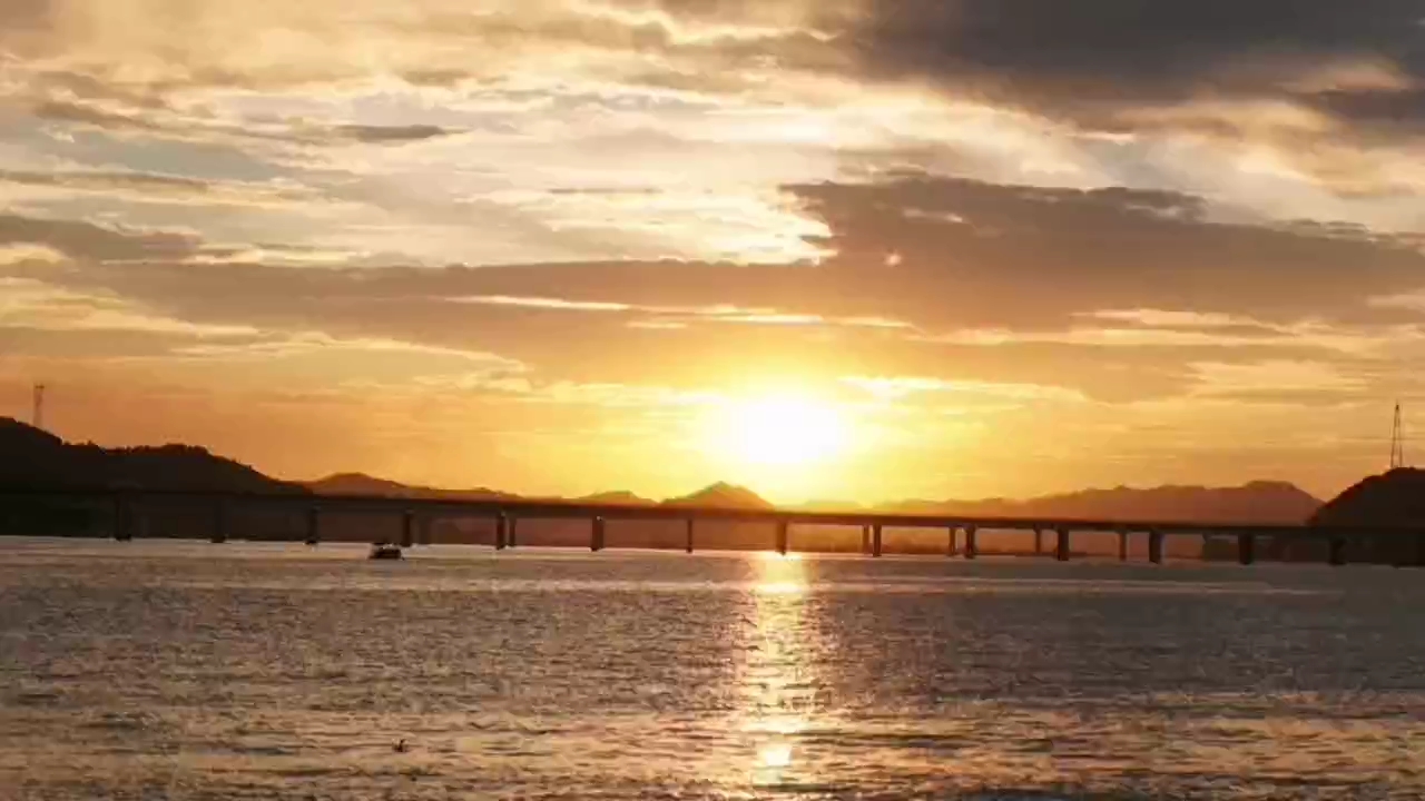 生活 梧州四洲岛日落夕阳